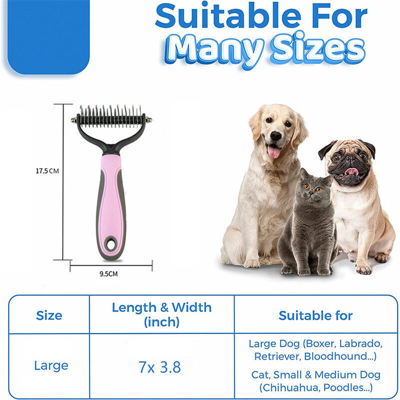 2-in-1 Pet Grooming Brush for Easy Shedding Control