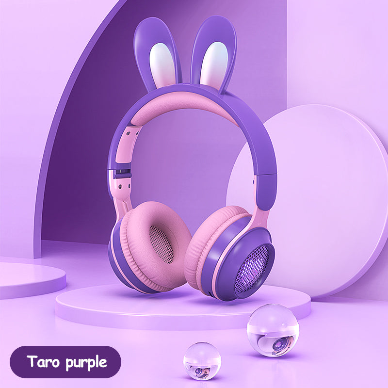 Glow-in-the-Dark Bunny Ear Wireless Headphones for Kids