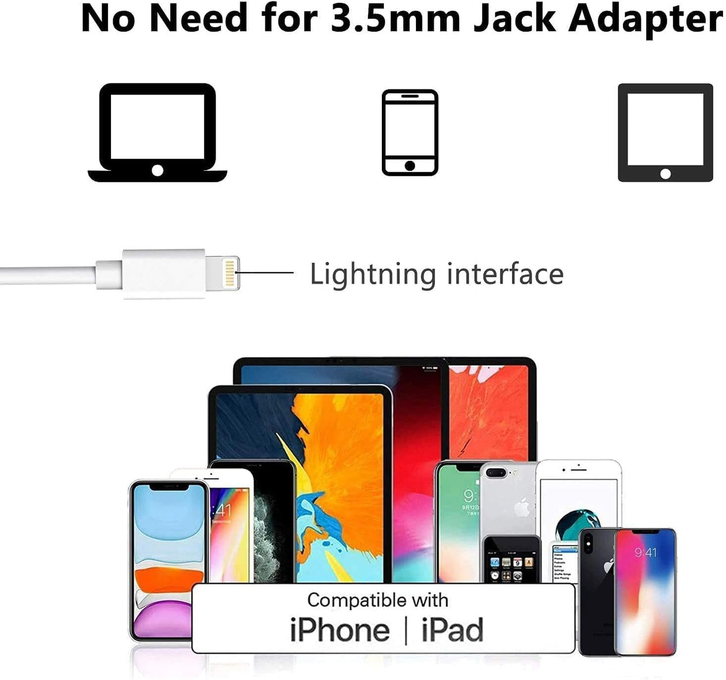 Lightning In-Ear Headphones for Clear Sound and Easy Control