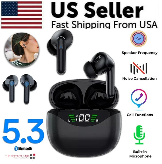 Wireless Bluetooth Earbuds 5.3 with Noise Cancelling & Waterproof